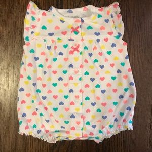 Carters Baby Girl Newborn Snap-up Heart Romper